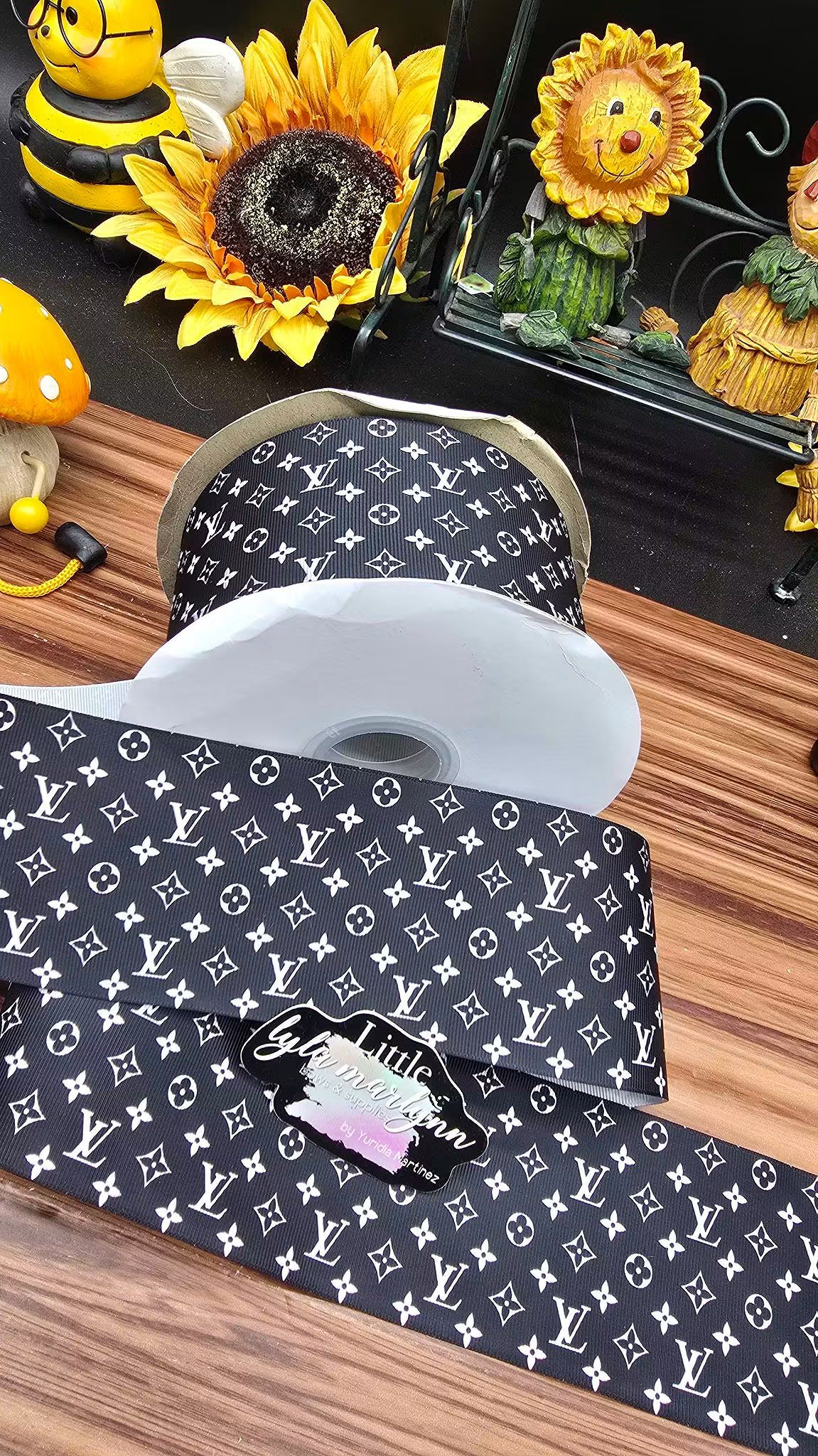 Designer Ribbon, LV Ribbon, Louis Ribbon, Vuitton Ribbon, Brown Checkered, Boujee Ribbon, Lanyard Ribbon, Hair Bow Ribbon, Wholesale Ribbon, PER YARD