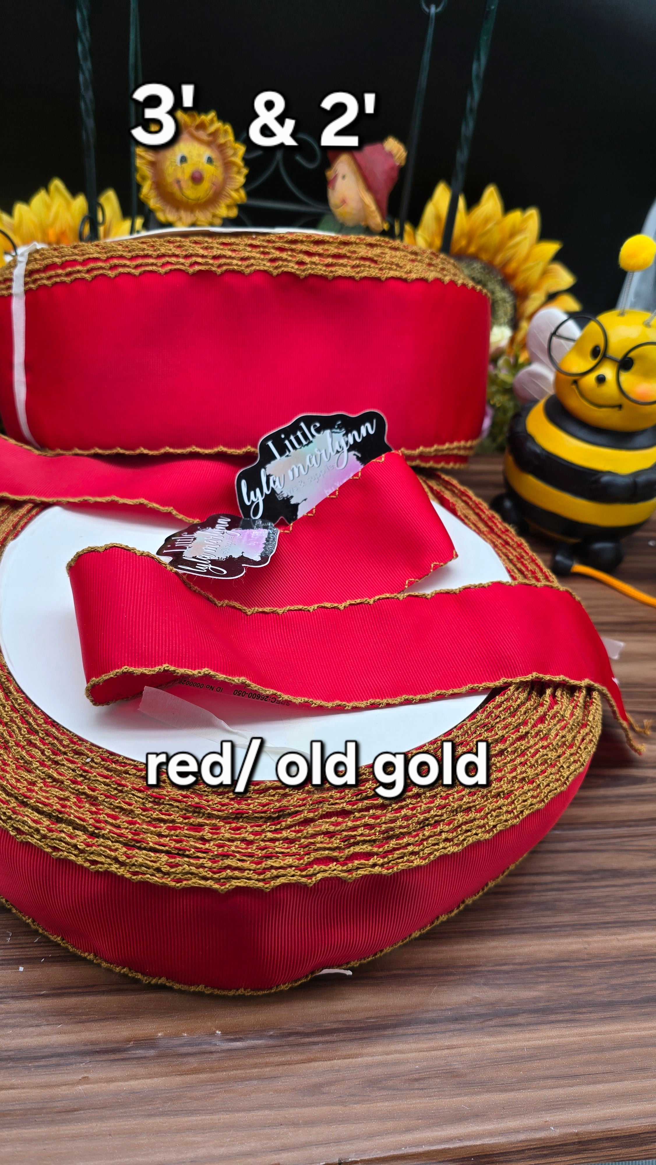 Moonstitch 2' & 3' red/old gold