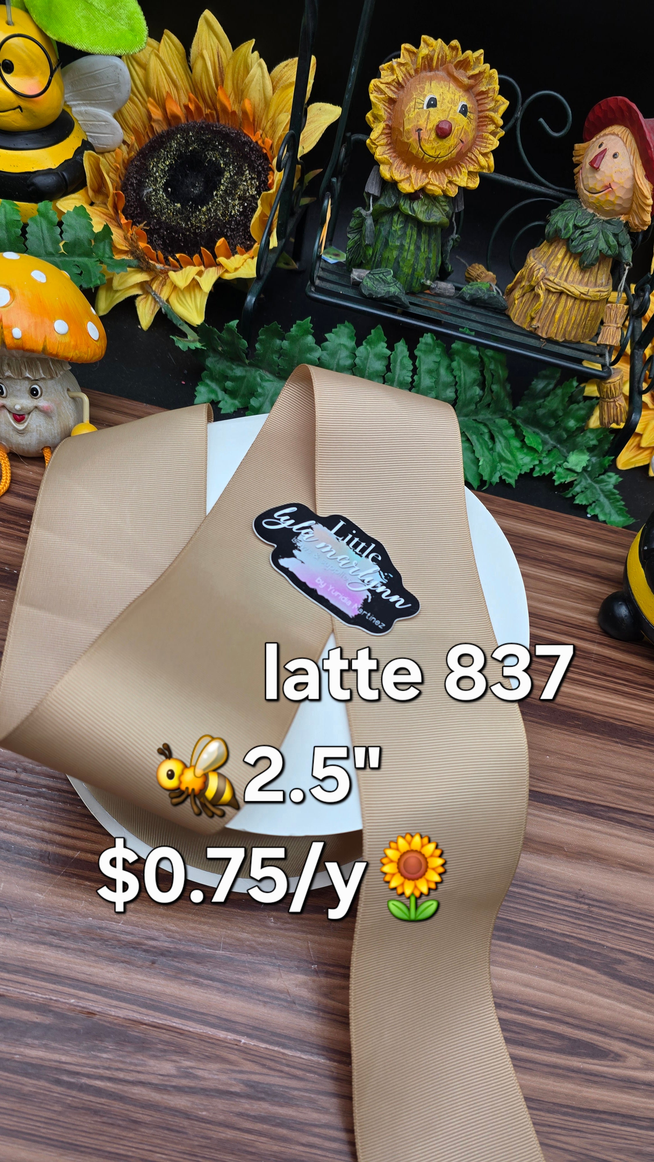 latte / golder brown/ raw silk 2.5' solid