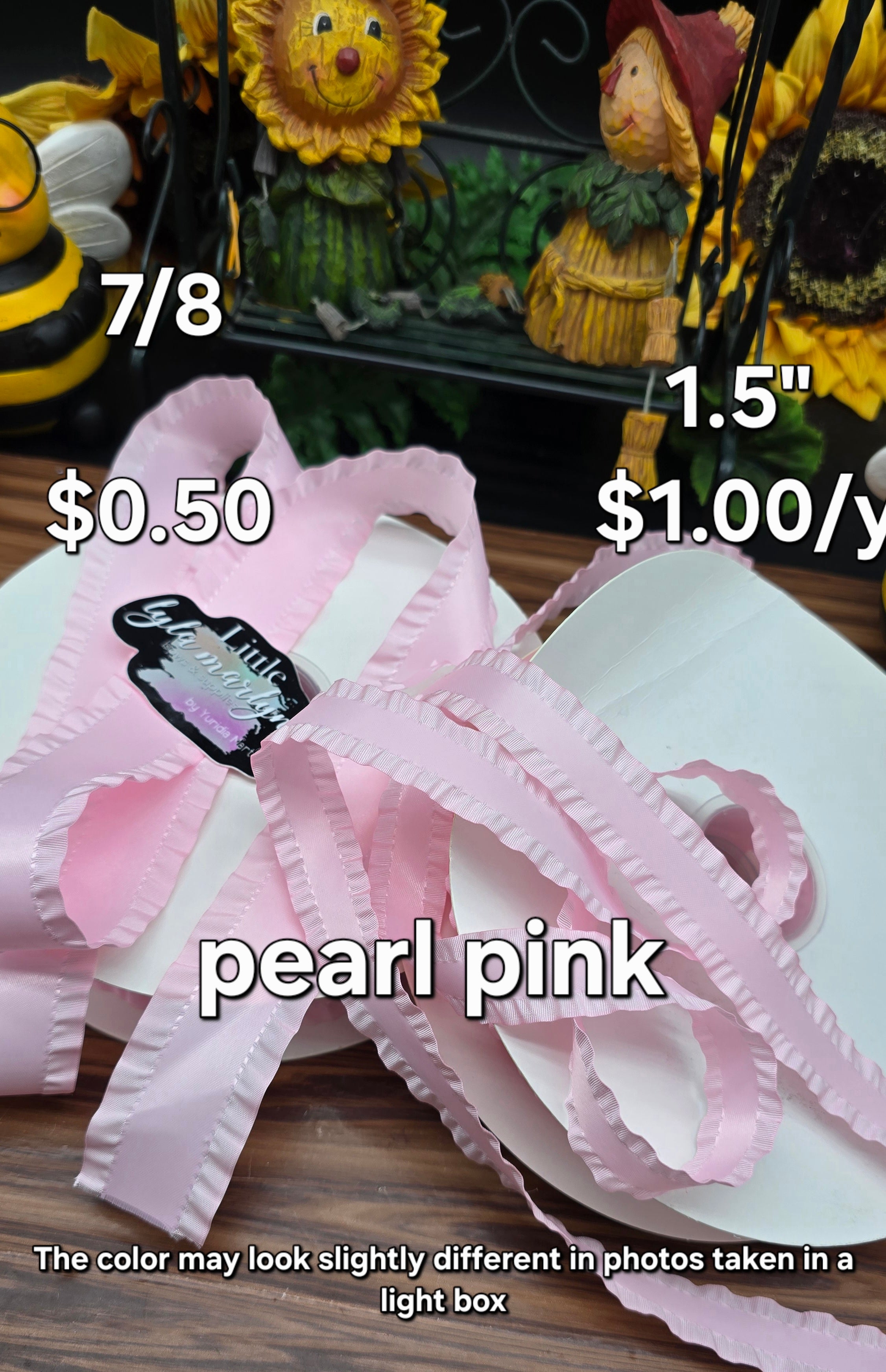 1.5 & ⅞ Ruffle pearl pink