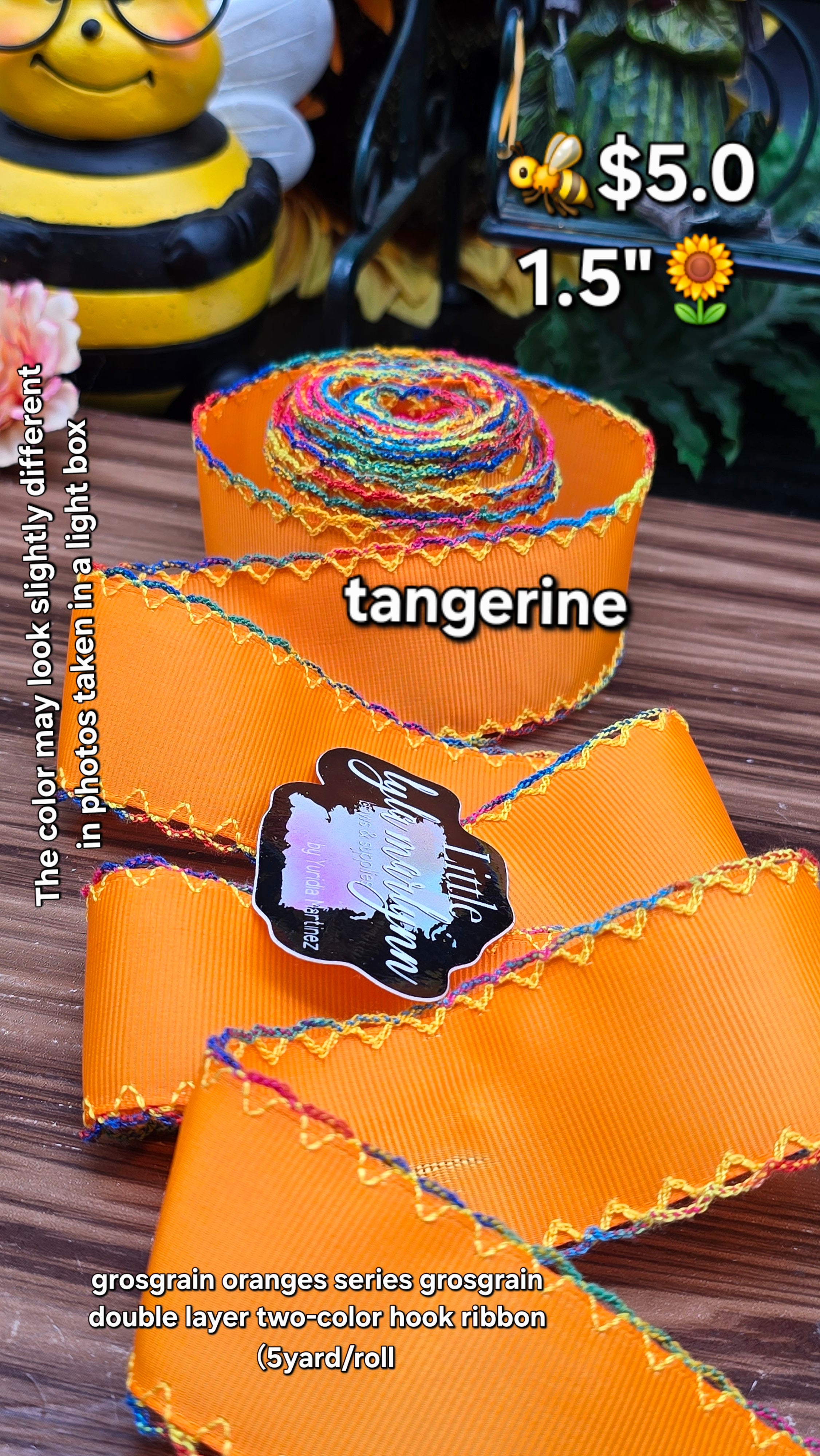 Moonstitch/ 1.5" / tangerine