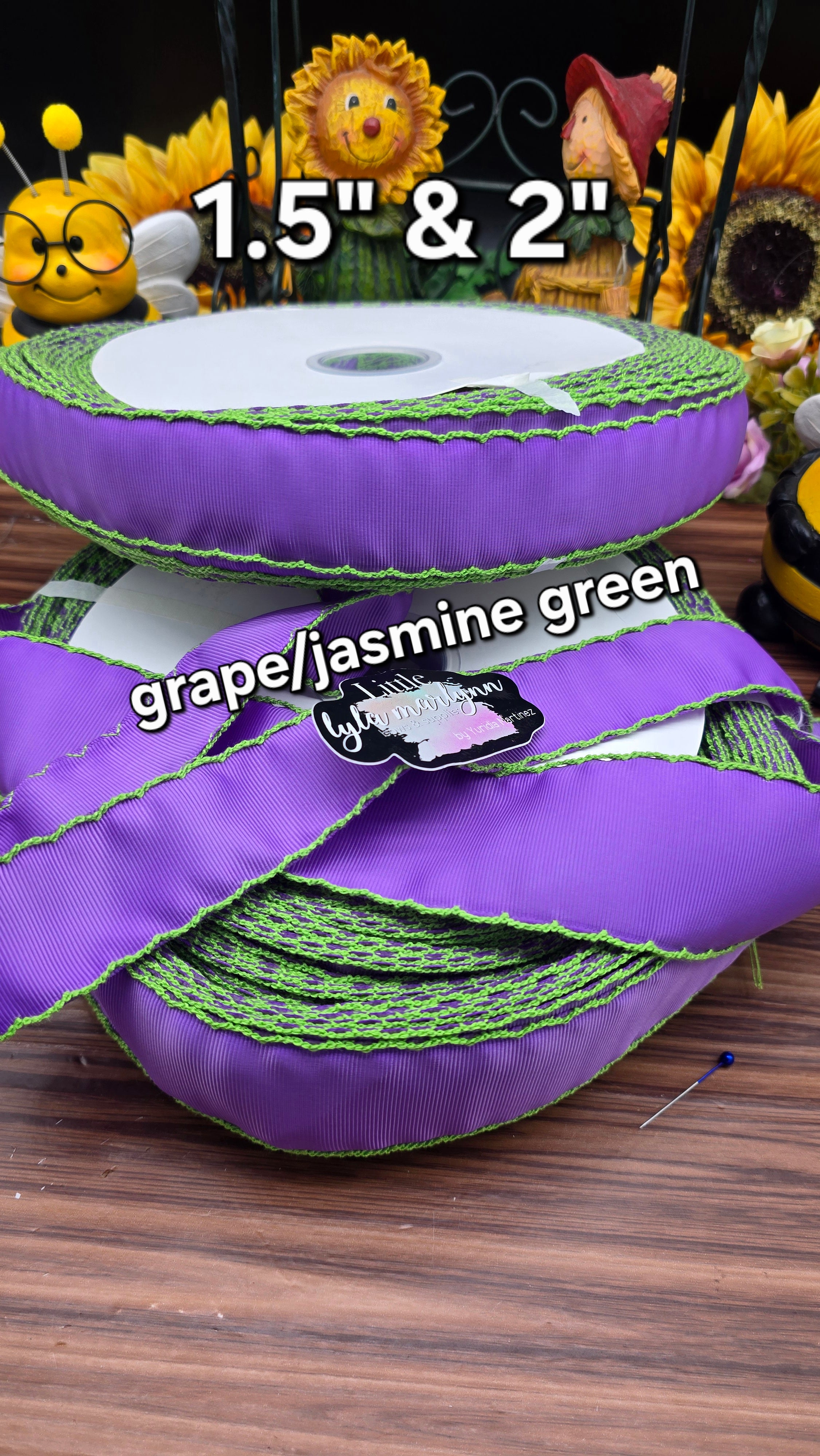 Moonstitch 1.5" 2' grape + jasmine green