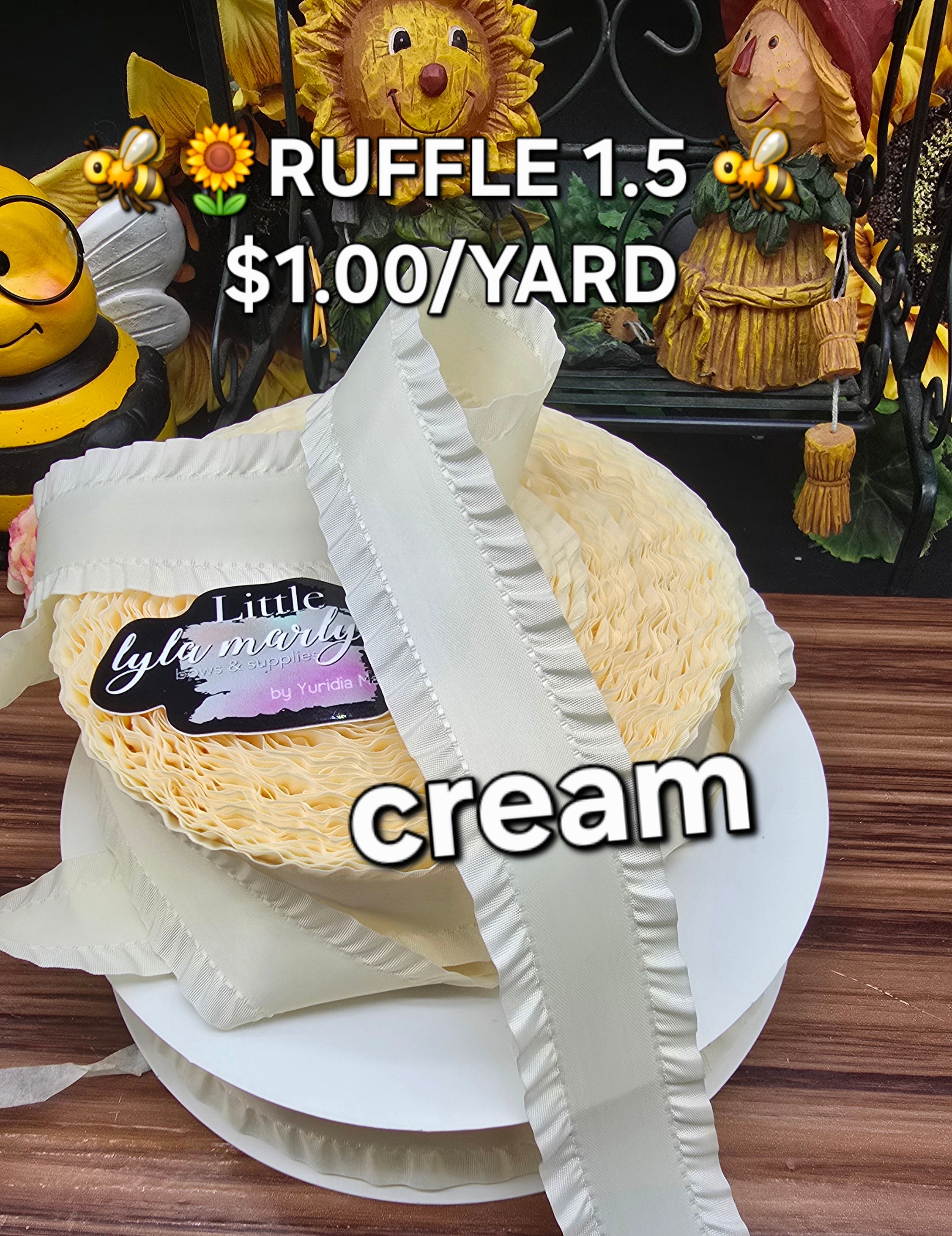 1.5' Ruffle cream