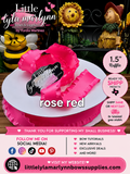 1.5" Ruffle/satin rose red