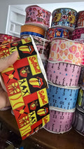 Softball grosgrain ribbon print 3'