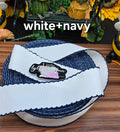 Moonstitch/ white/ navy