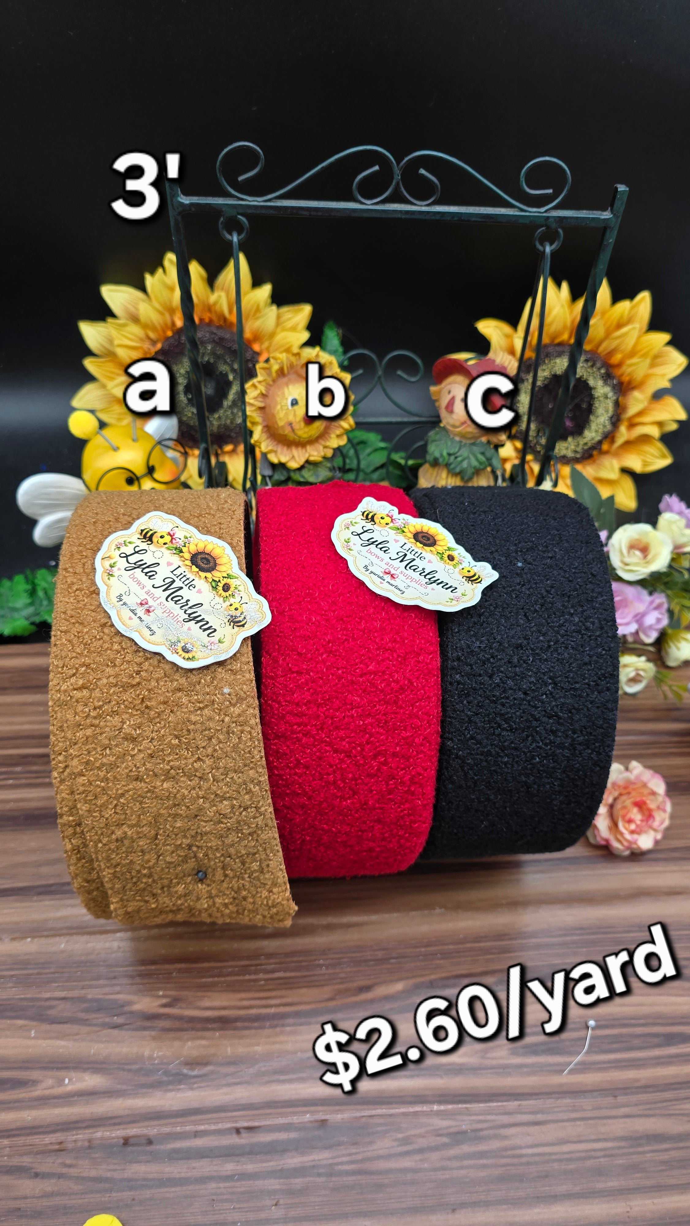 Red, black, cream, orchid, pink,brown  3" puff