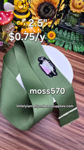 moss/ buttermilk/ pale gold solid 2.5' solid grosgrain