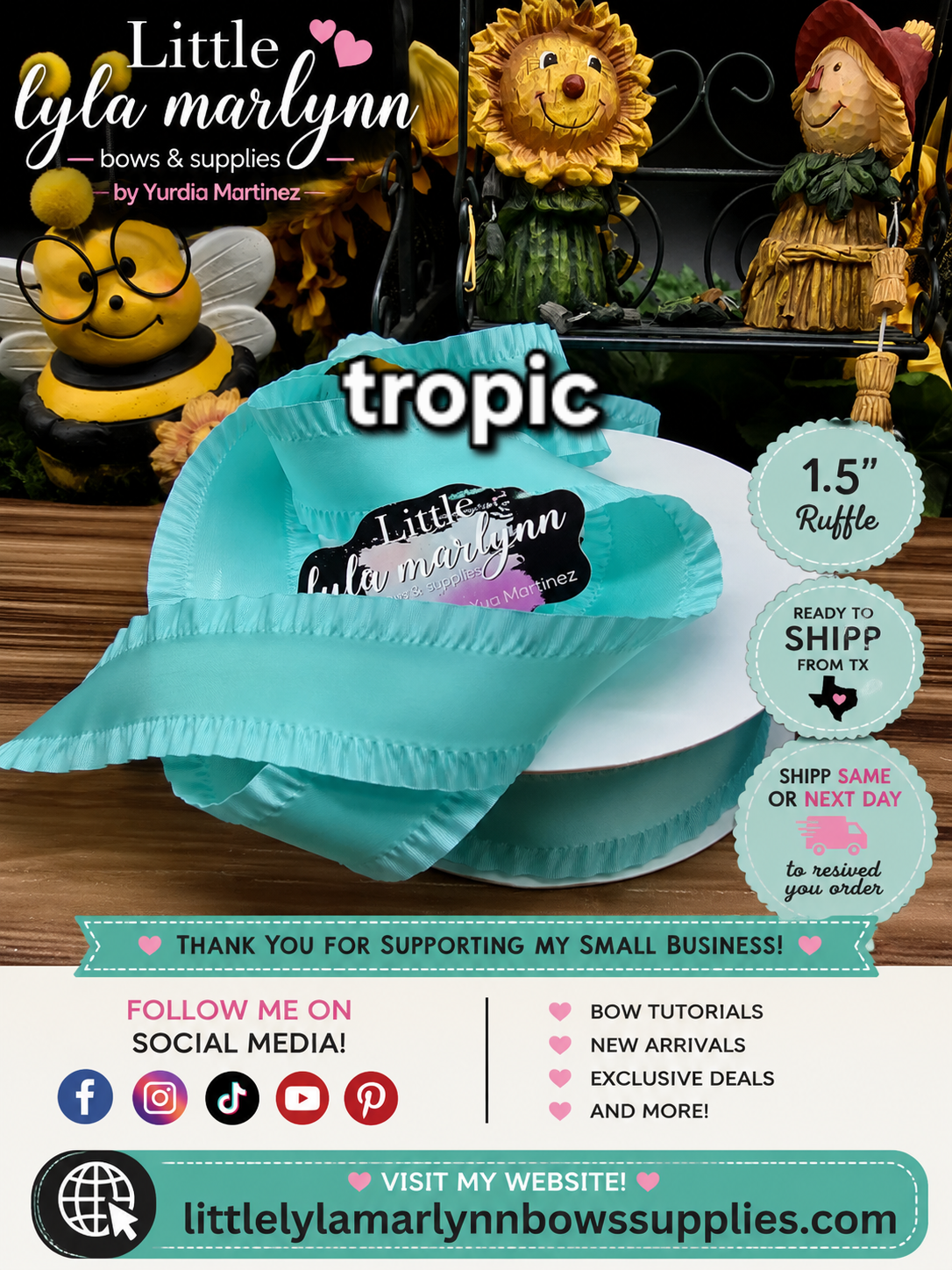 1.5 Ruffle/Satin tropic