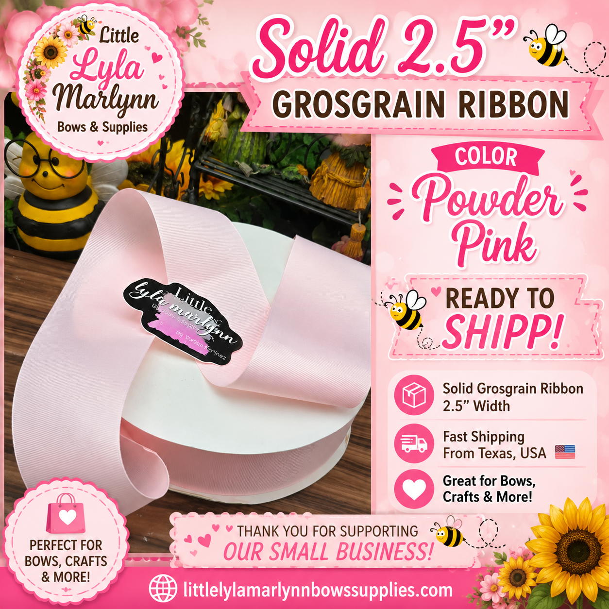 Solid 2.5' Powder pink